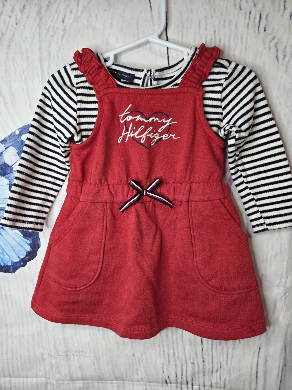 Tommy Hilfiger Red Pinafore Dress for Kids